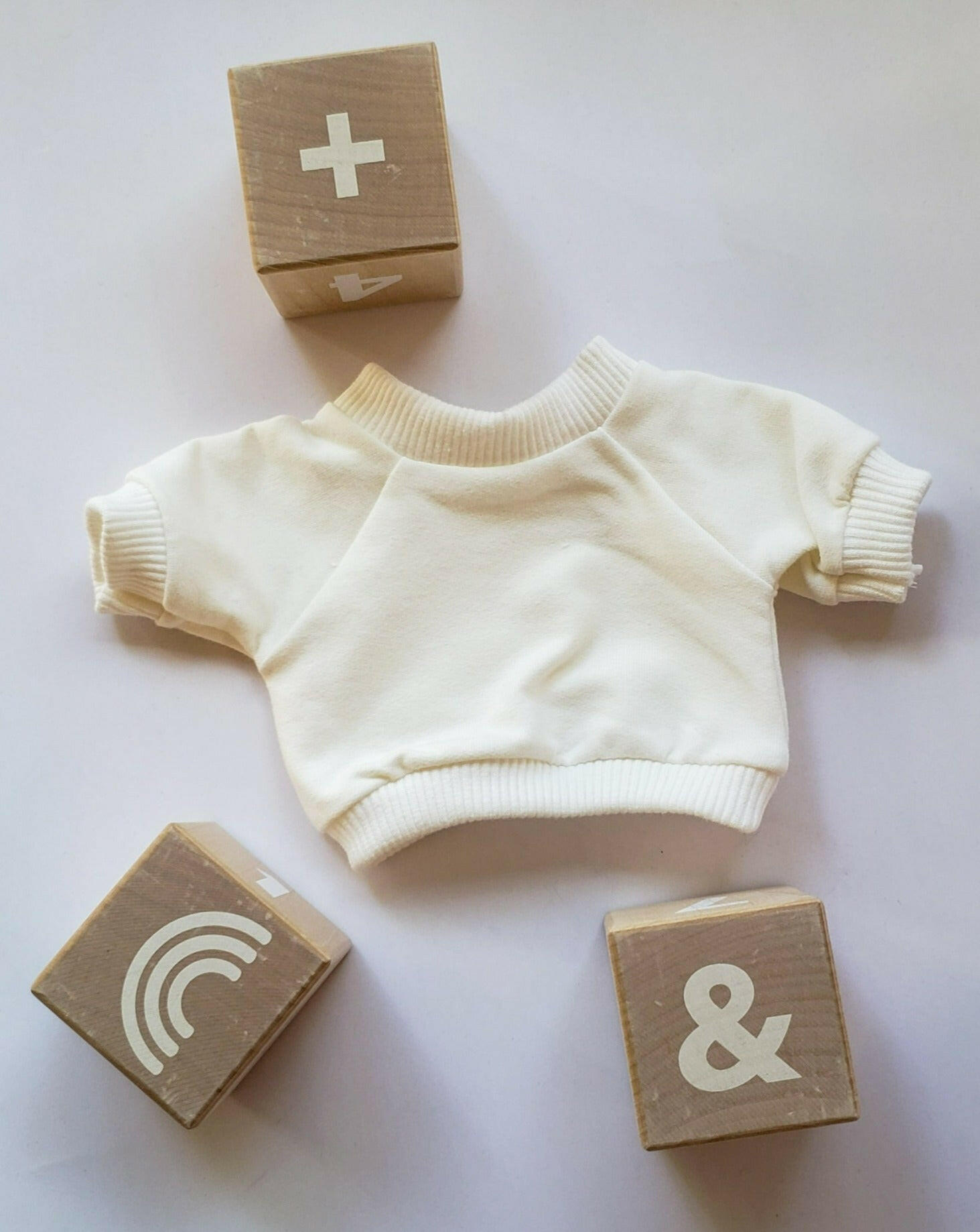 Baby Doll Cotton Sweatshirt Doll Clothing Little Wonder & Co. Cream