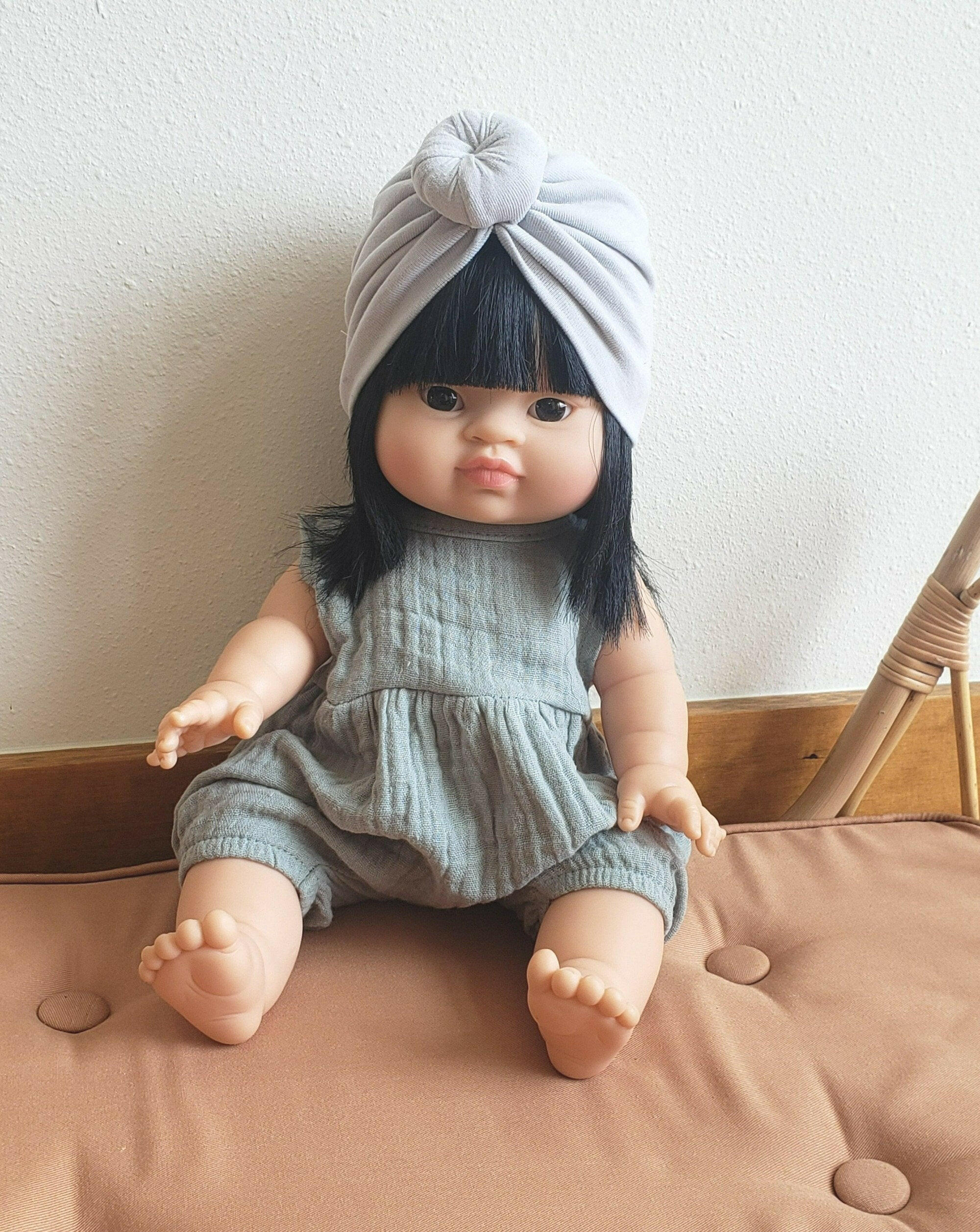 Noa Double Gauze Cotton Romper Almond Green Doll Clothing Minikane