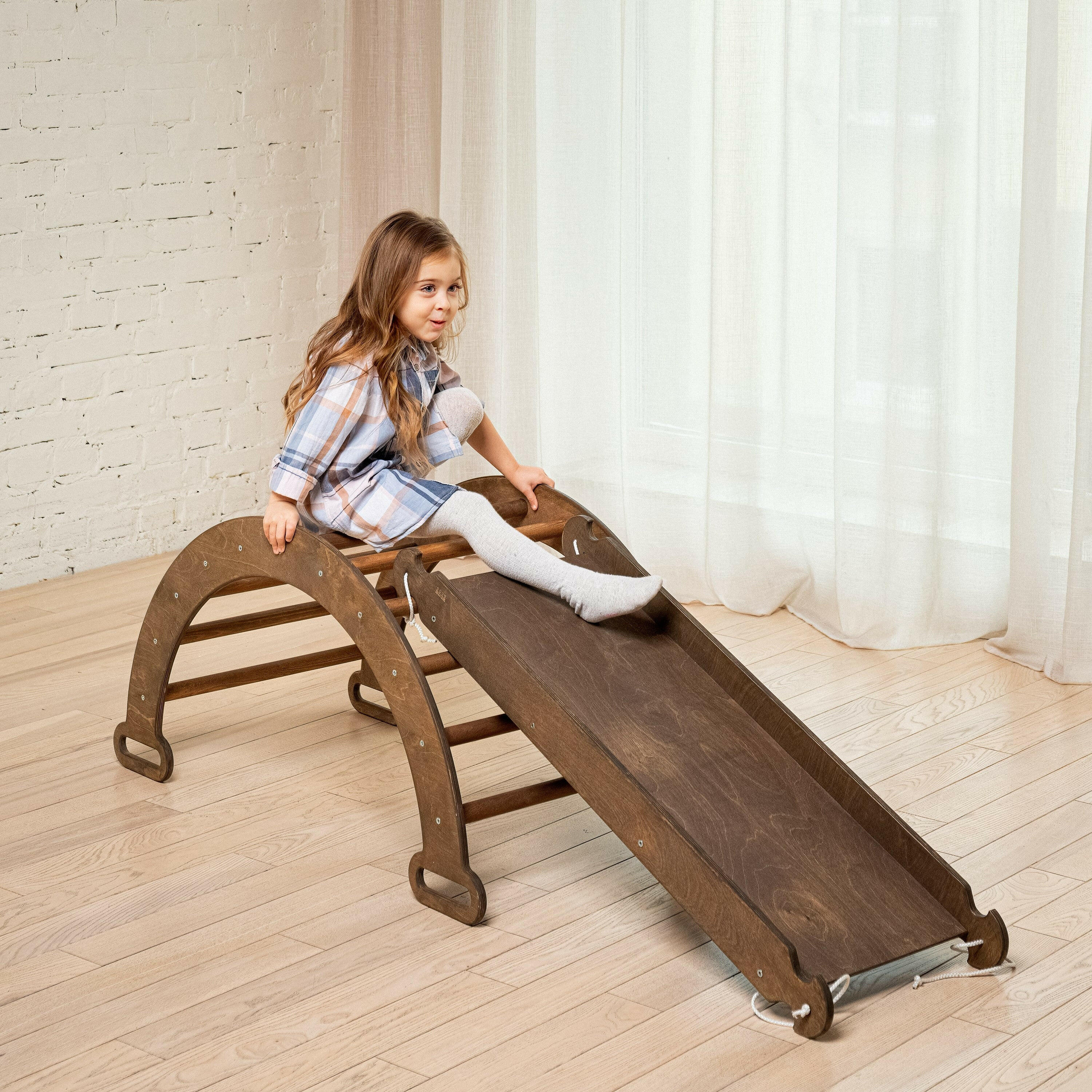 2in1 Montessori Arch Set: Climbing Arch/Rocker Balance + Slide Board/Climbing Ramp 2in1 Playsets Goodevas