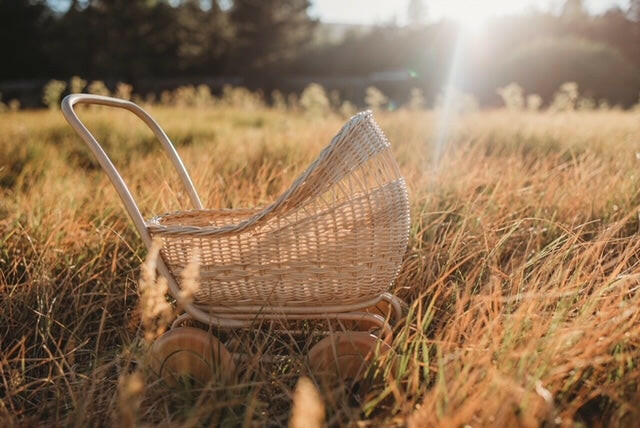 Rattan Doll Pram Poppie Toys