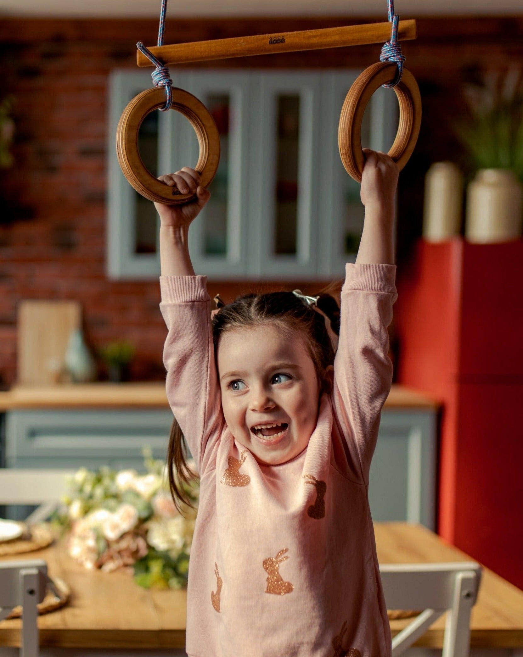 2in1 Swings Set: Trapeze swing bar with rings + Climbing rope ladder 2in1 Swing Set Goodevas