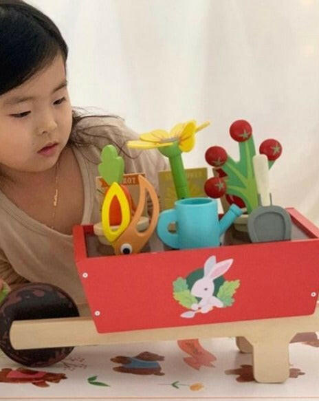 Garden Wheelbarrow Set Wooden Toys Tender Leaf