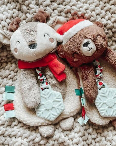 Holiday Reindeer Plush + Teether Toy Baby Essentials Itzy Ritzy