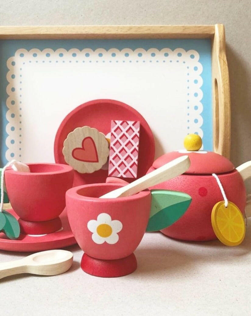 Tea Tray Set Wooden Toys Tender Leaf