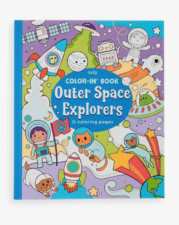 Color-in Book - Outer Space Explorers Art Supplies OOLY - Art & School Supplies