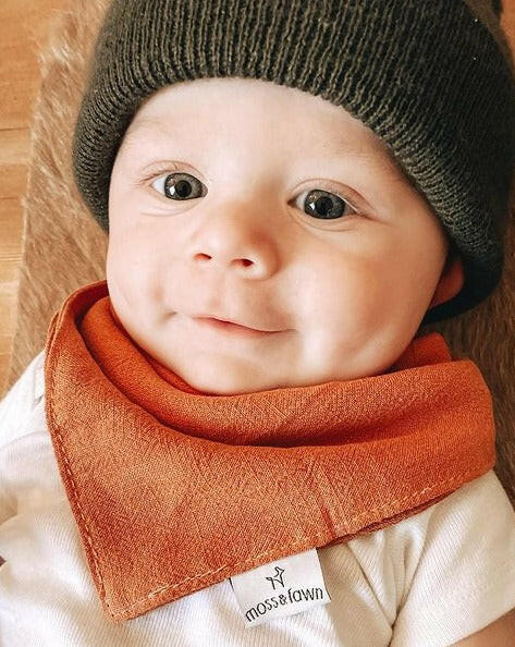 Linen Drool Bib Feeding Moss & Fawn