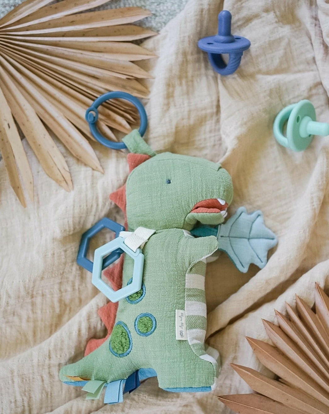 Link & Love™ Dino Activity Plush with Teether Toy Baby Essentials Itzy Ritzy