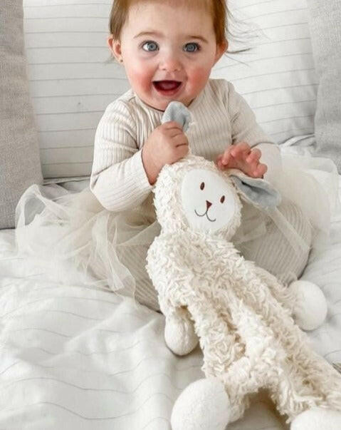 Organic Snuggle Bunny Toy - Sky Blue Ears Lovey Under the Nile
