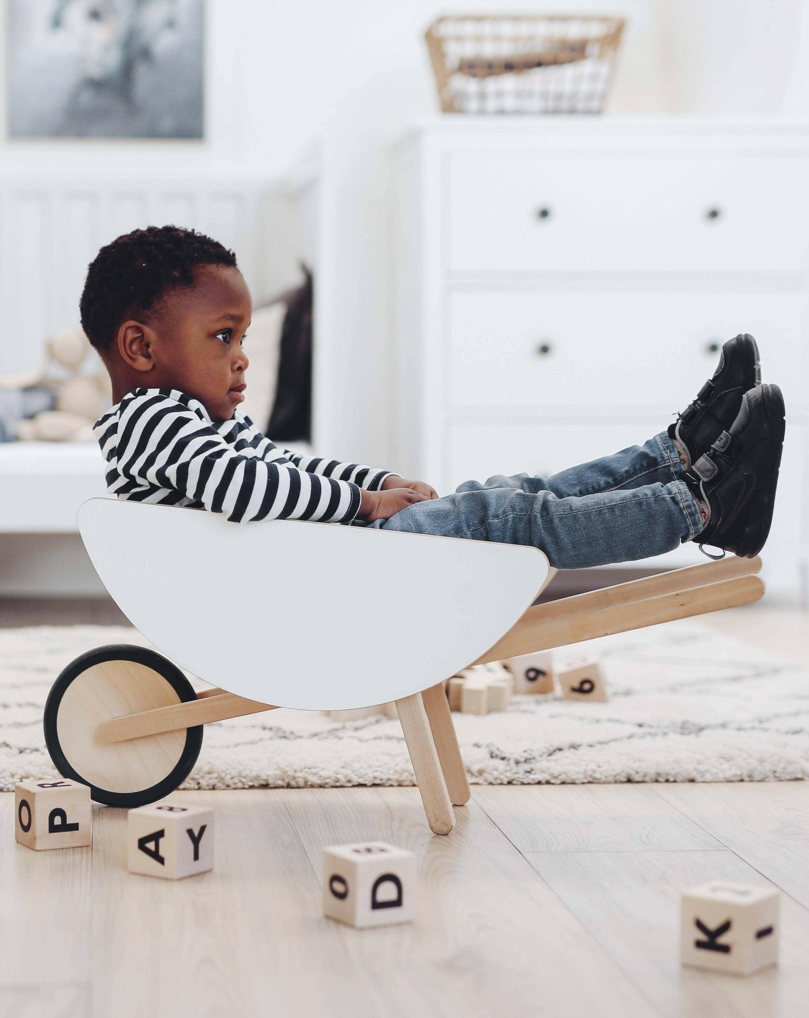 Ooh Noo Toy Wheelbarrow - White Kids Toys Ooh Noo