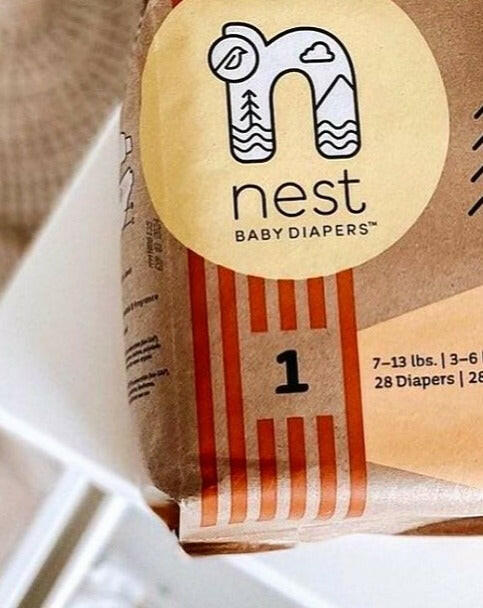 Sustainable Plant Based Baby Diapers - Size 1 Baby Essentials Nest Diapers