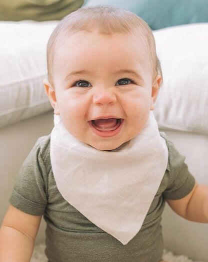 Linen Drool Bib Feeding Moss & Fawn