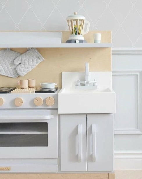 Wooden Toddler Play Kitchen - Gray Kids Toys Milton & Goose