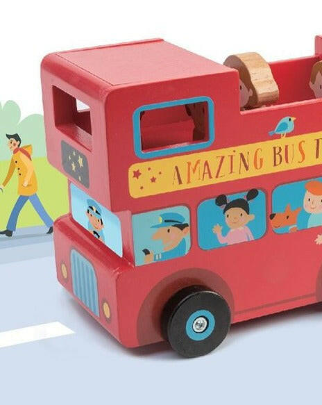 London Bus Money Box Wooden Toys Tender Leaf