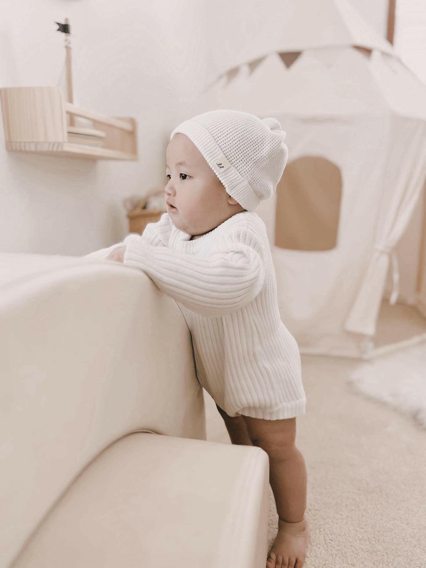Luna + Luca Chunky Rib Romper - White Luna + Luca