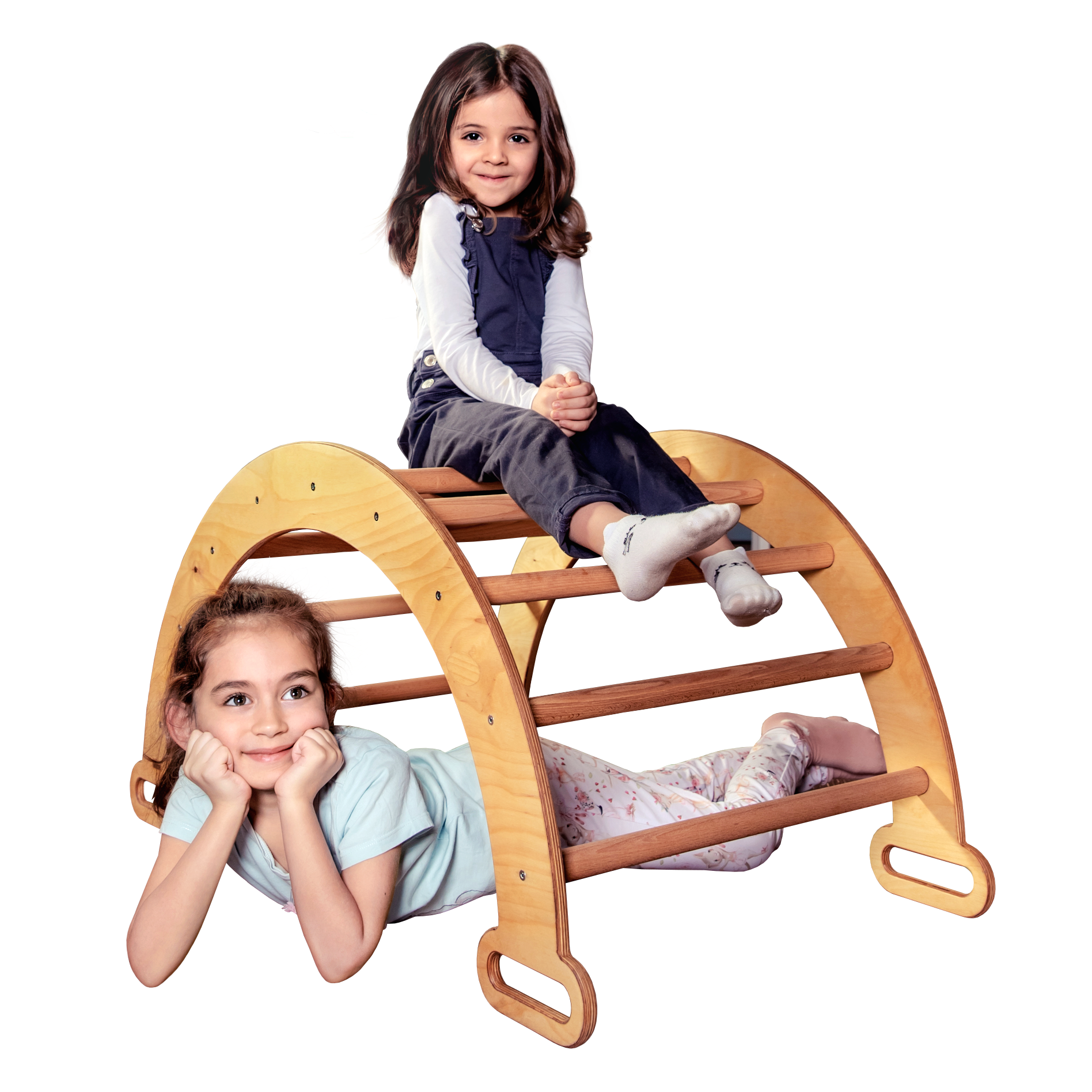 Climbing Arch & Rocker Balance - Montessori Climbers for Kids 1-7 y.o. – Chocolate Single Ladders Goodevas