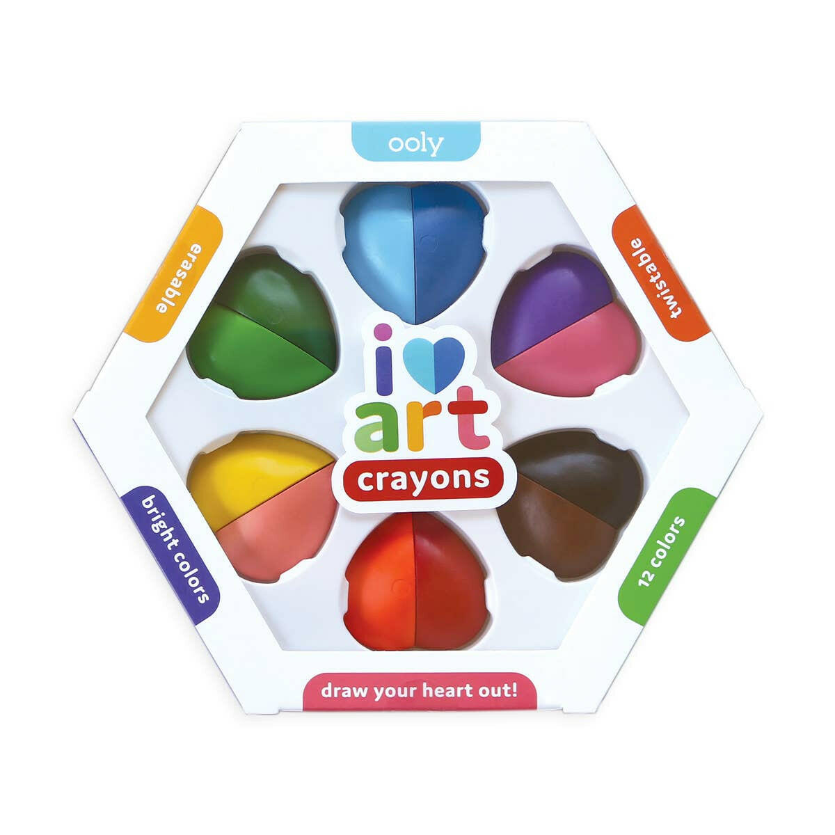 I Heart Art Erasable Crayons Art Supplies OOLY - Art & School Supplies