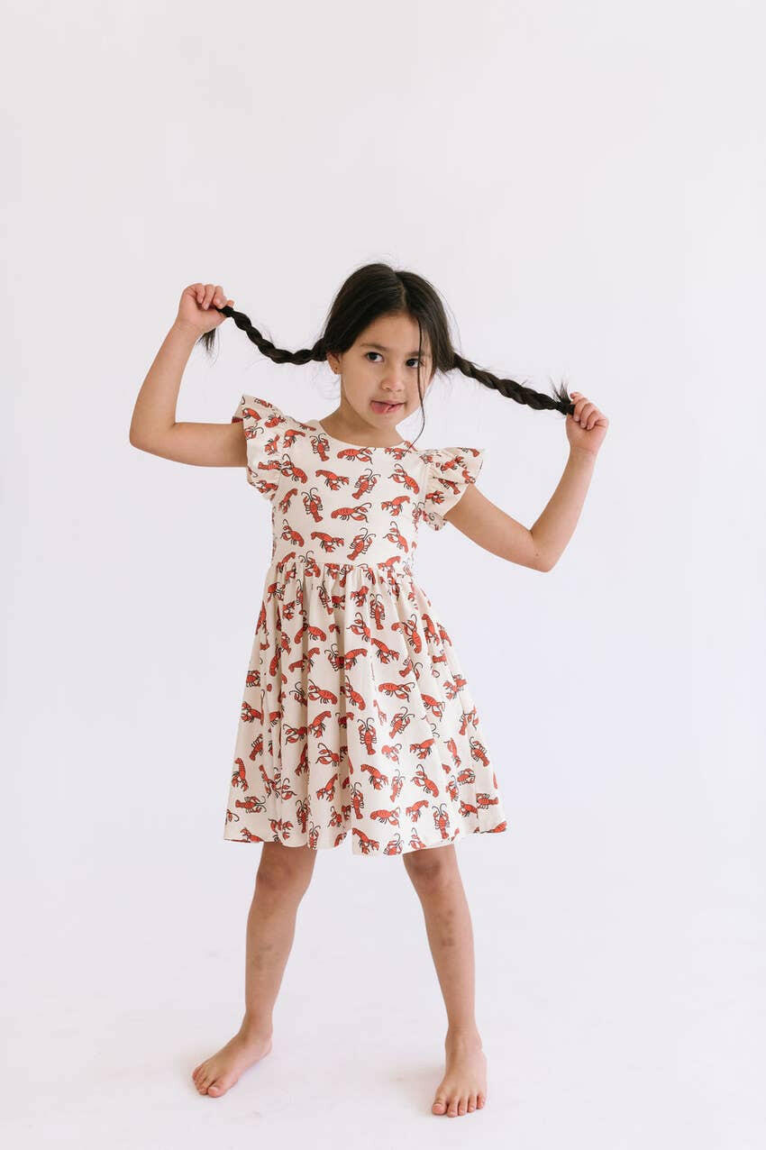 Olivia Dress in Crawfish dress Ollie Jay
