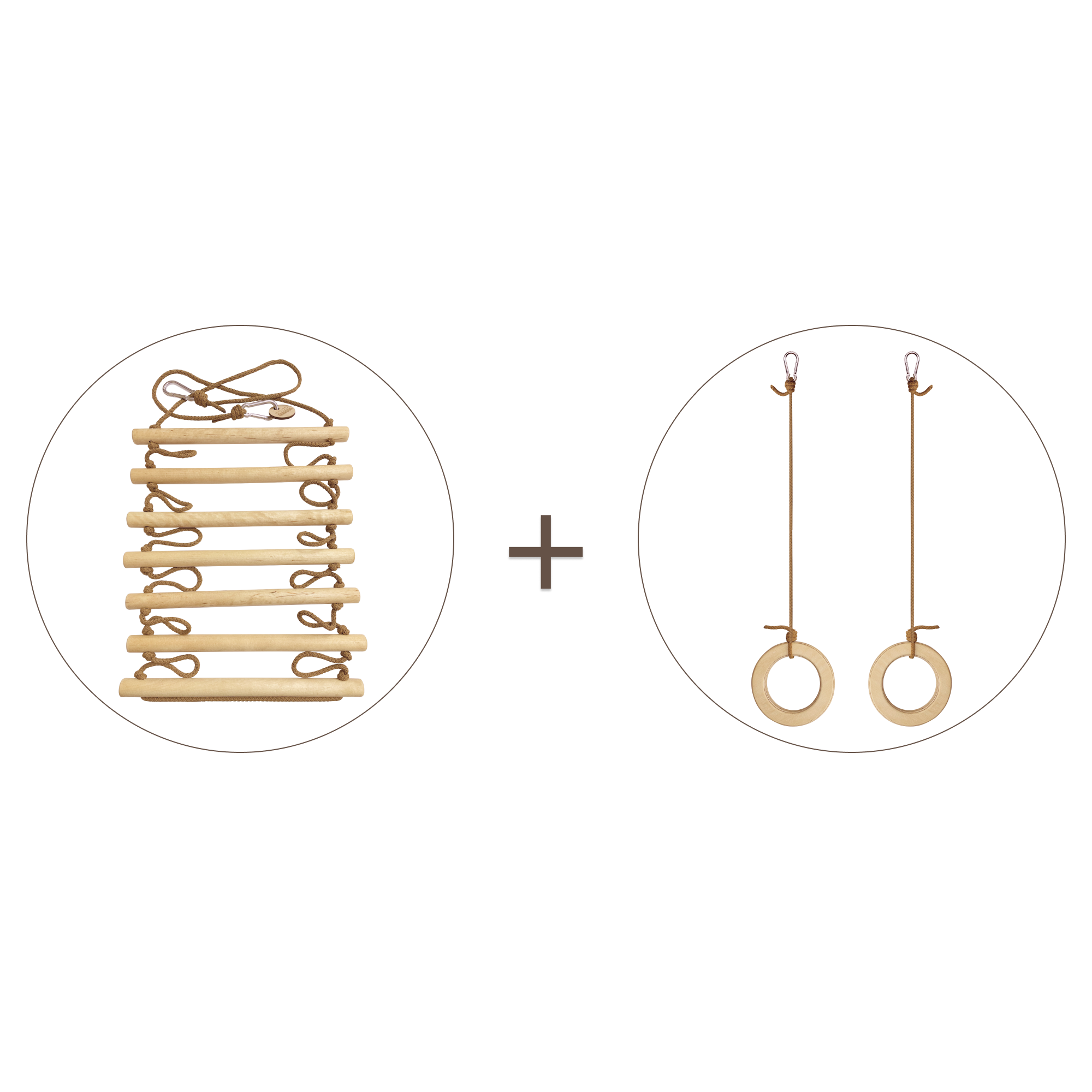 2in1 Swings Set: Gymnastic rings + Climbing rope ladder 2in1 Swing Set Goodevas