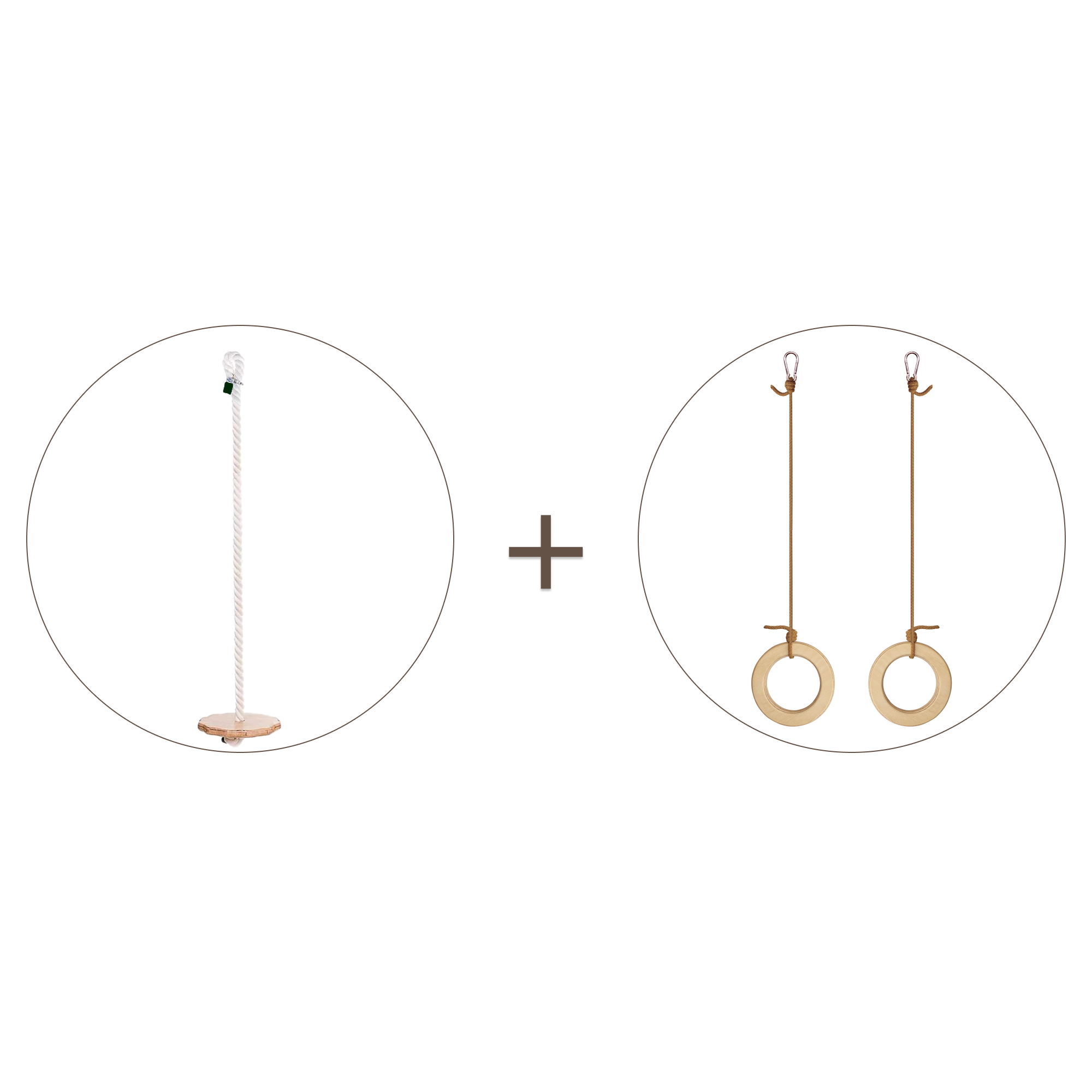 2in1 Swings Set: Round Disc Swing + Gymnastic Rings 2in1 Swing Set Goodevas