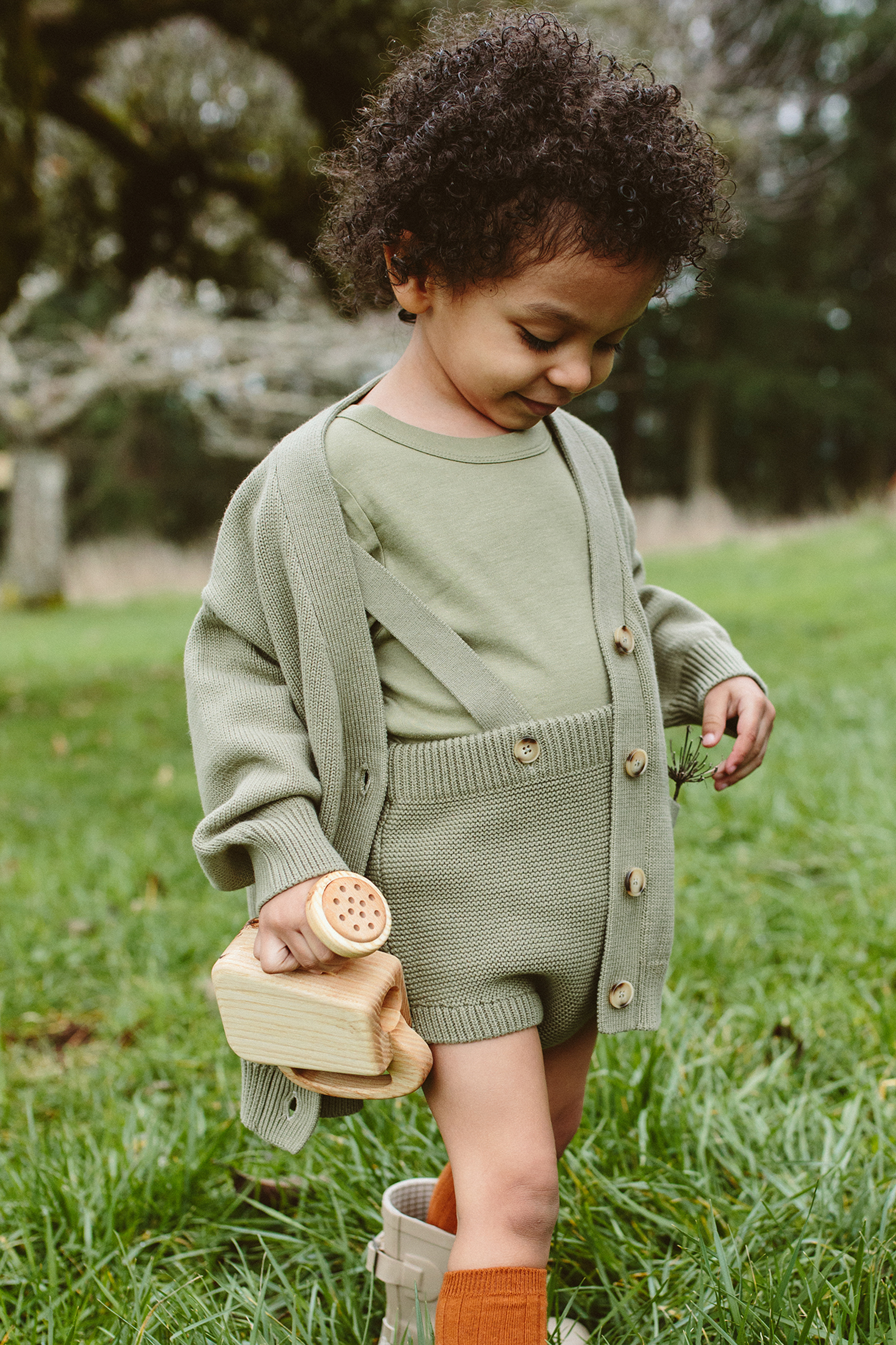 KNIT SUSPENDER BLOOMERS | ARTICHOKE rompers goumikids 0-3M