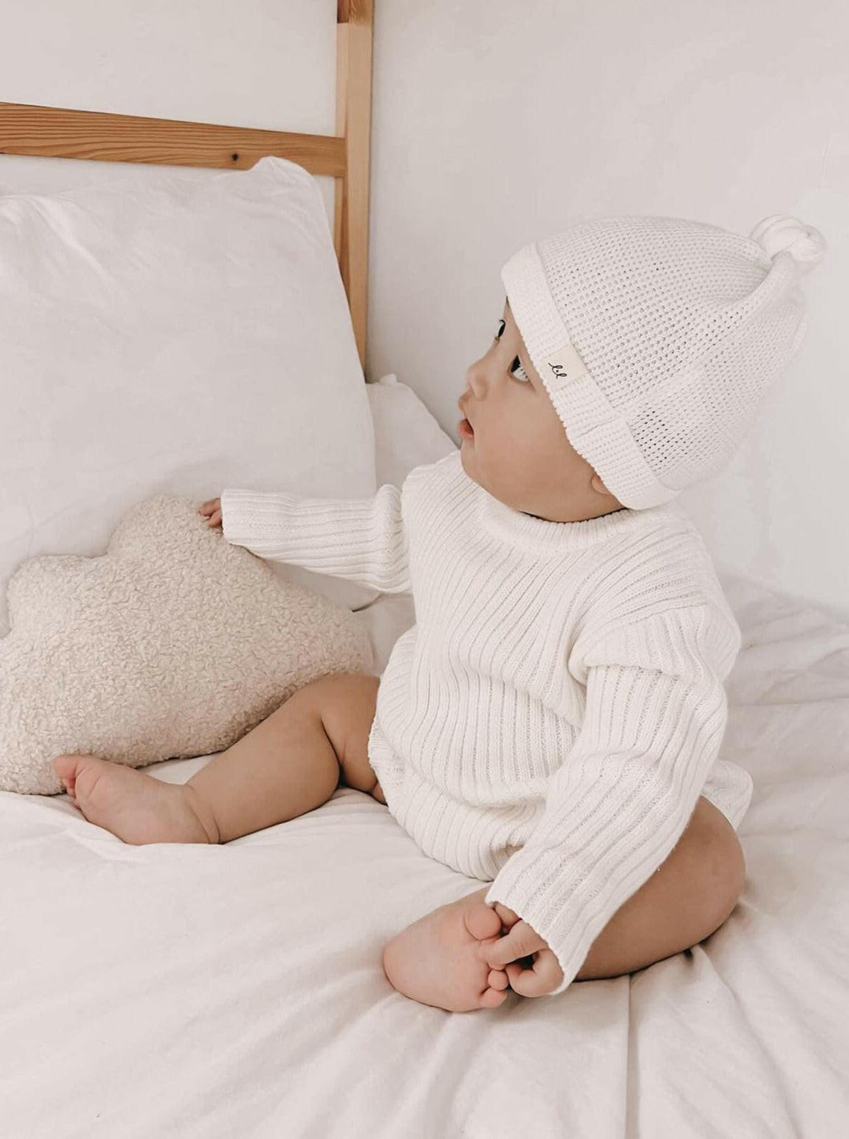 Luna + Luca Chunky Rib Romper - White Luna + Luca