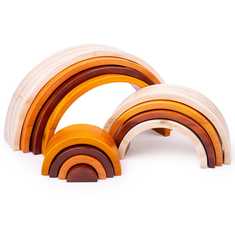 Natural Wooden Stacking Rainbow - Large by Bigjigs Toys US  Bigjigs Toys US
