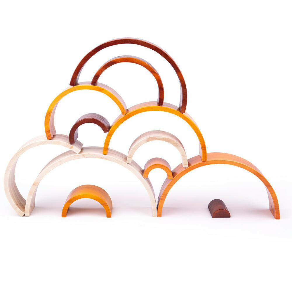 Natural Wooden Stacking Rainbow - Large by Bigjigs Toys US  Bigjigs Toys US