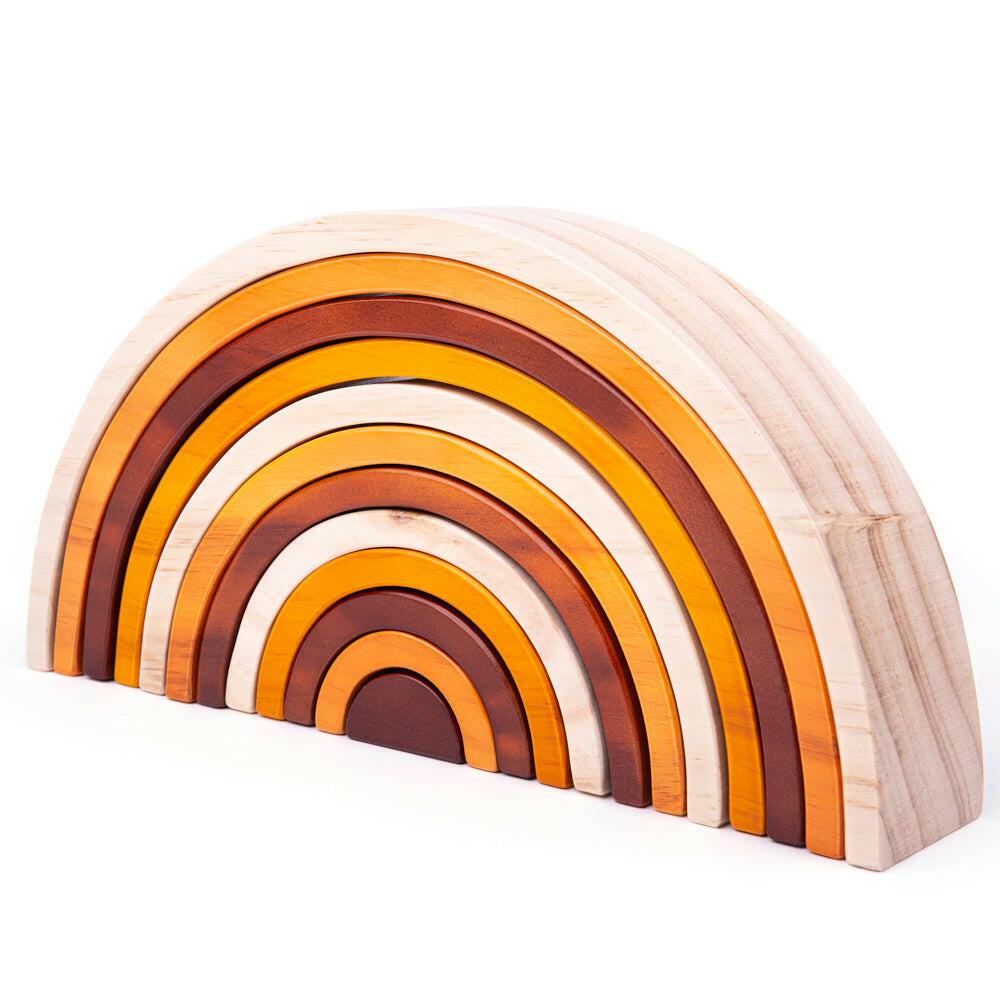 Natural Wooden Stacking Rainbow - Large by Bigjigs Toys US  Bigjigs Toys US