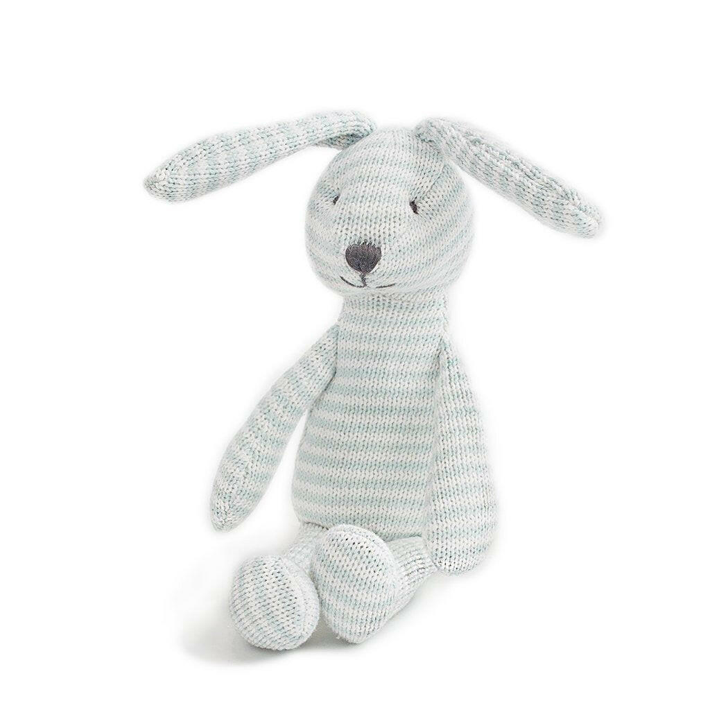 Blue Bunny Stripe Cotton Knit Plush Toy Stuffed Toy MON AMI