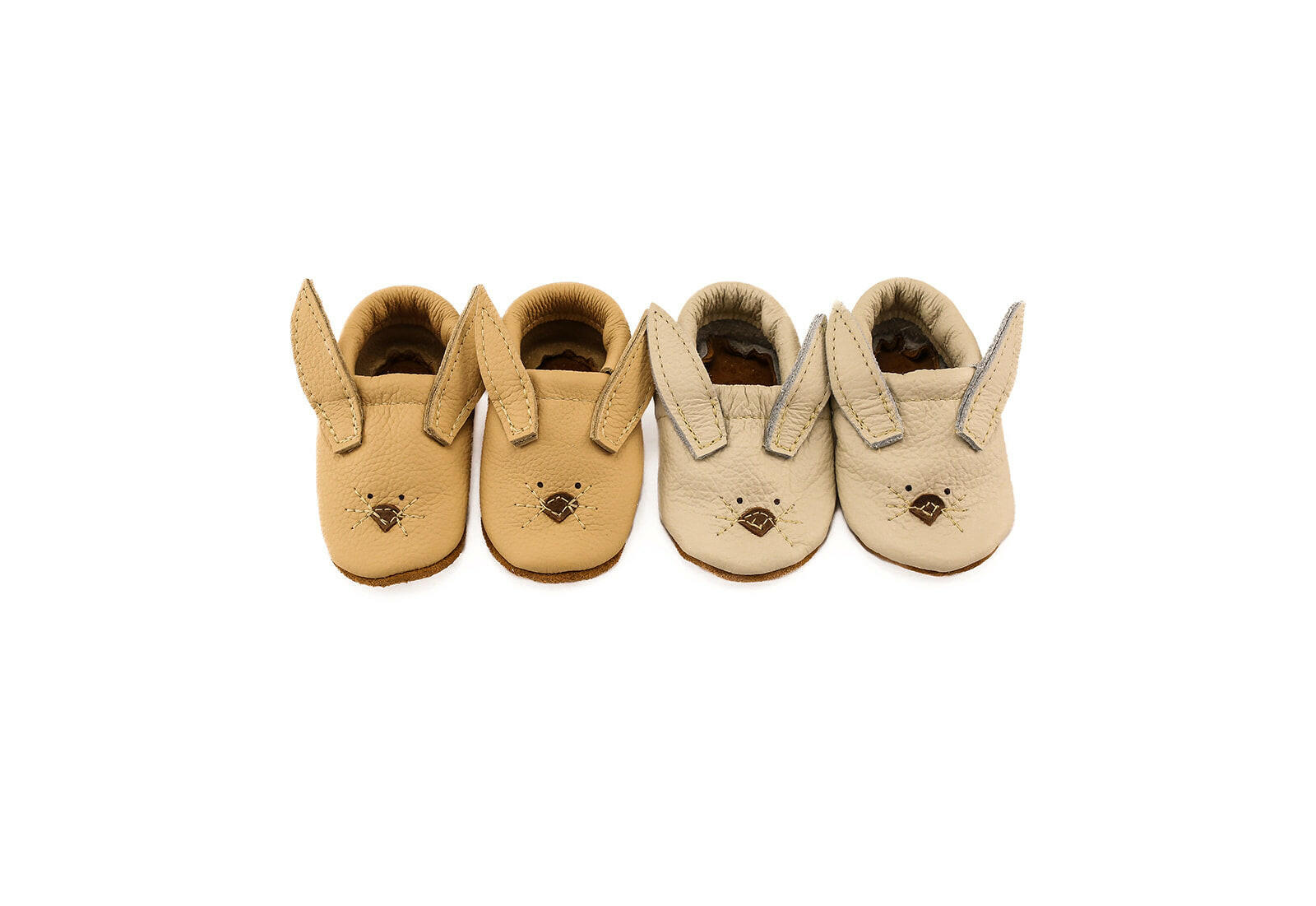 Milk & French Vanilla Bunnies // Cute Critters Leather Shoes Baby and Toddler Bunny Baby Shoes Starry Knight Design