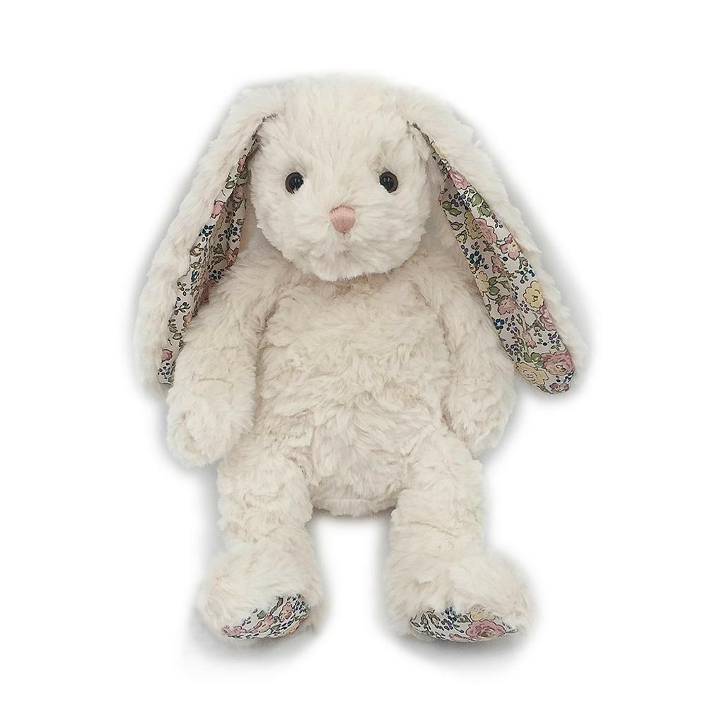 'Faith' Cream Floral Bunny Plush Toy Stuffed Toy MON AMI