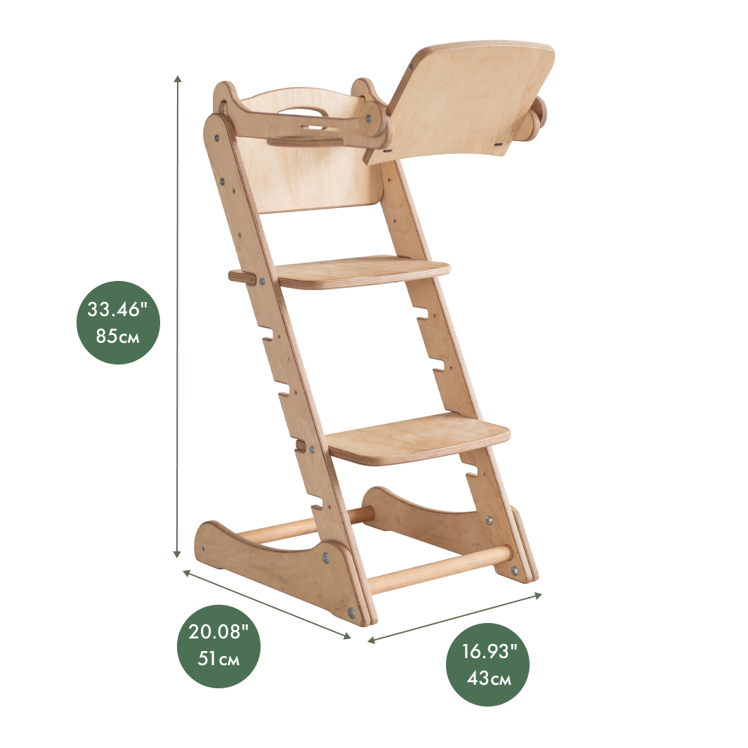 Growing Chair for Kids - Kitchen Helper with Tabletop – Beige Growing chairs Goodevas