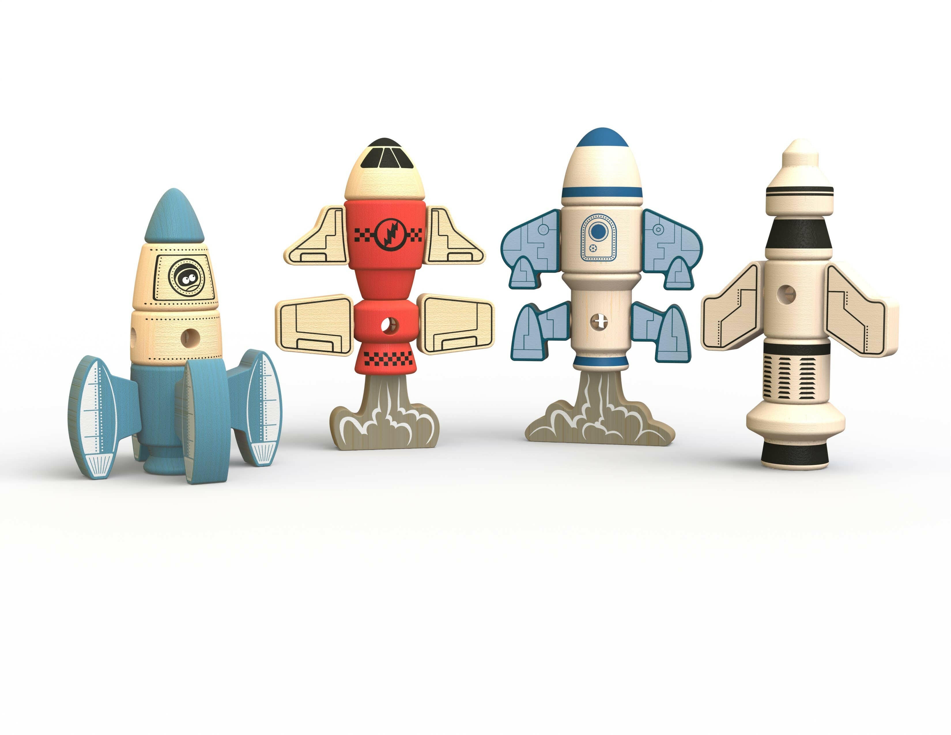 Tinker Totter Rockets - 31 Piece Character Playset Wooden Toys BeginAgain