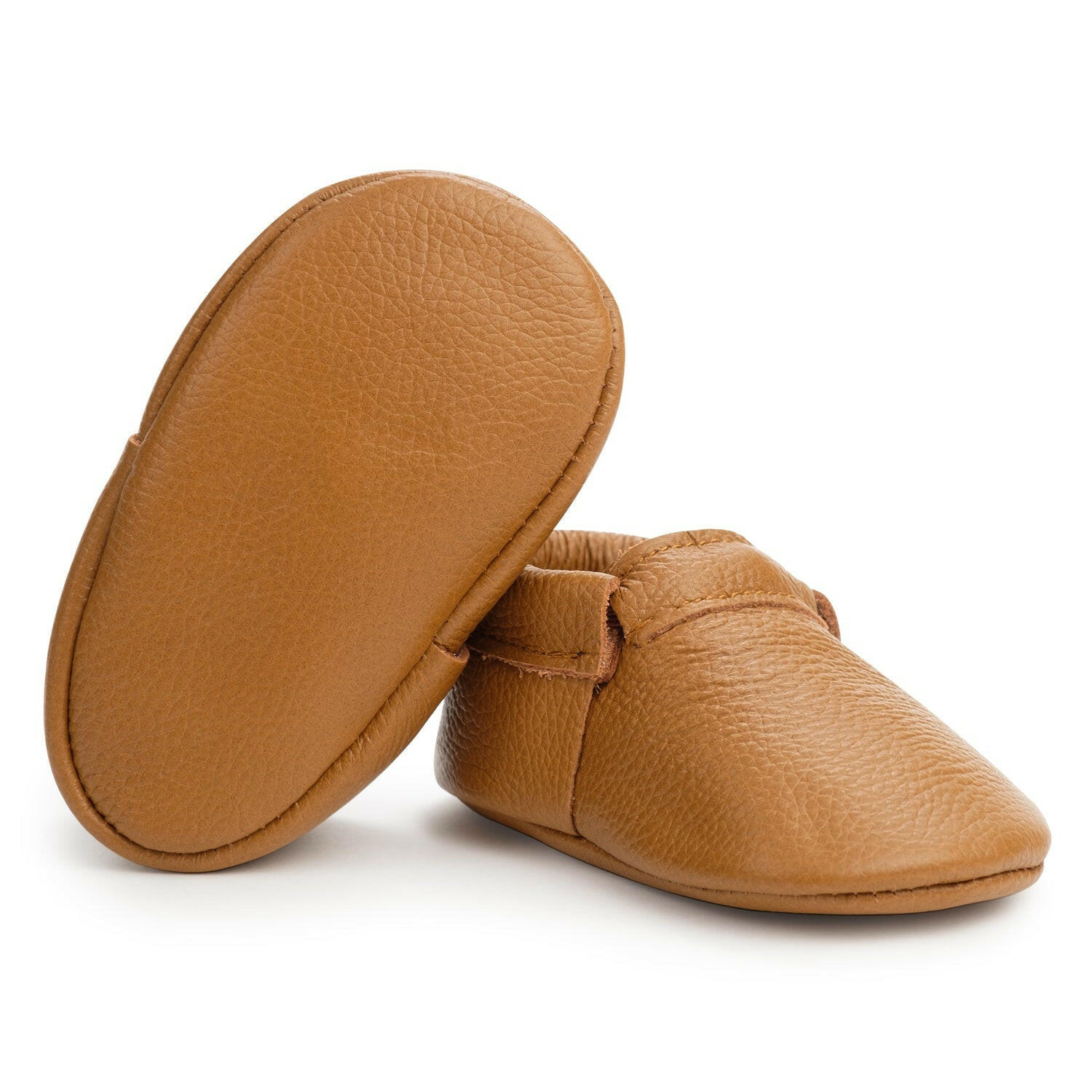 Classic Brown Fringeless Moccasins Fringeless Moccasins BirdRock Baby