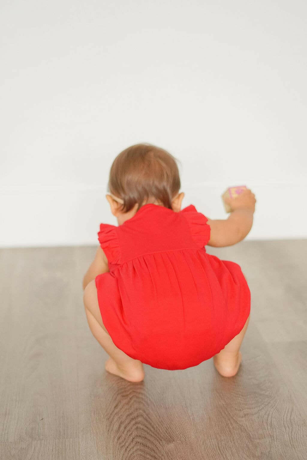 Betsy Romper in Scarlet romper Ollie Jay