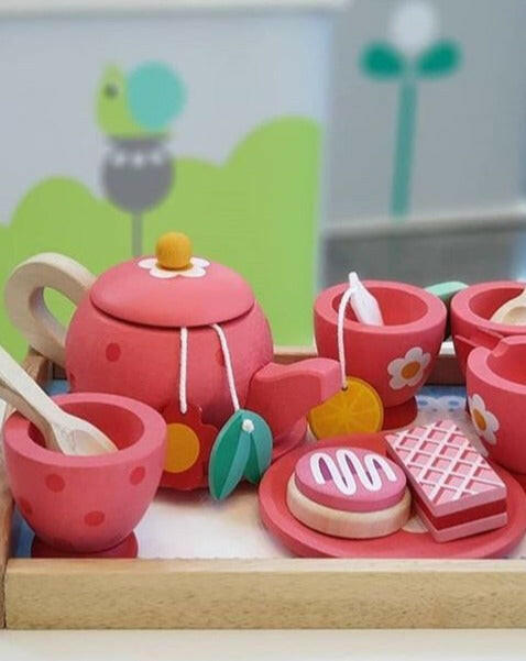 Tea Tray Set Wooden Toys Tender Leaf
