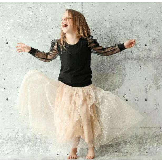 Organic Jolie Top Mesh Sleeves Top Be Mi Los Angeles