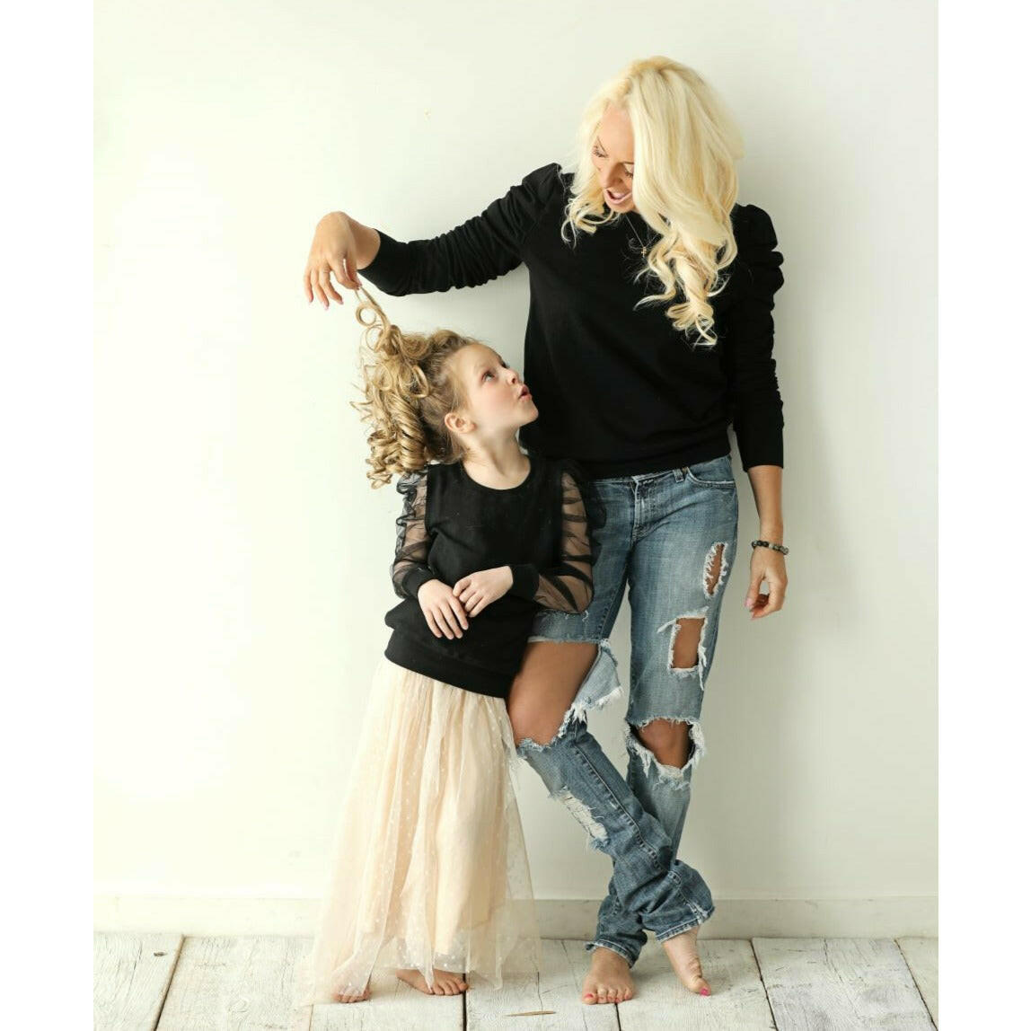 Organic Jolie Top Mesh Sleeves Top Be Mi Los Angeles