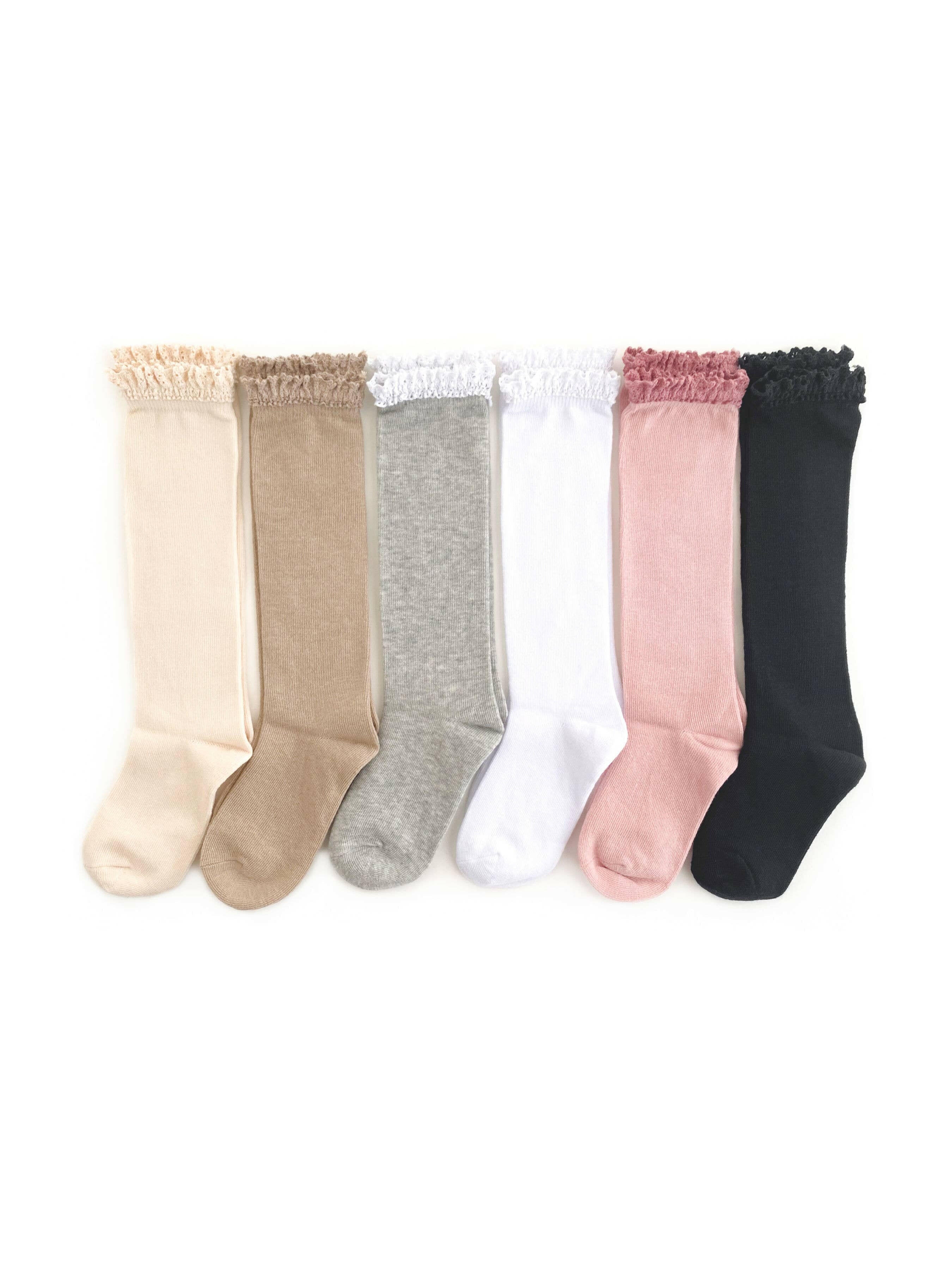 Neutrals Lace Top Knee High Bundle Socks Little Stocking Co