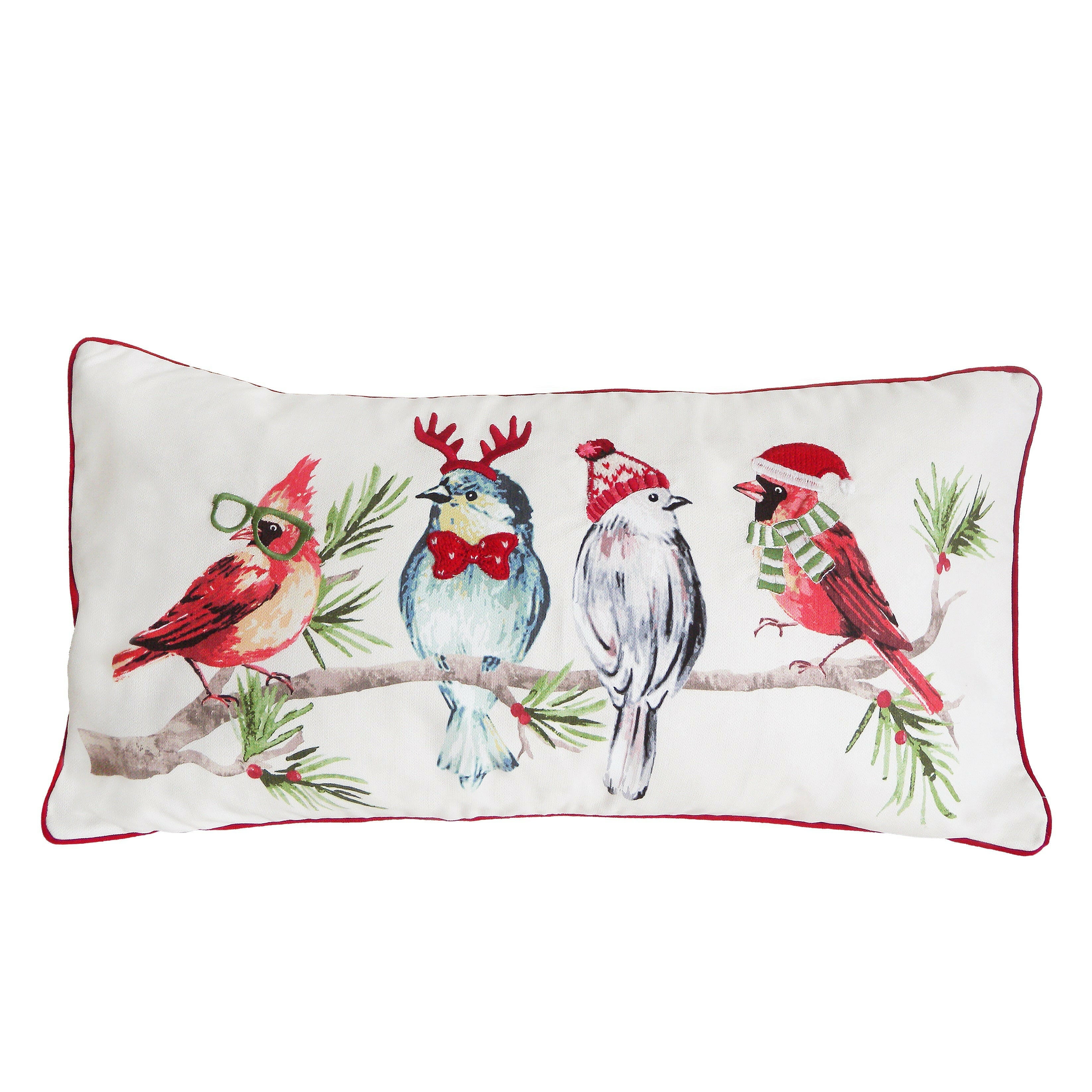 Hipster Birds Christmas Pillow Cover Pillow Cover MON AMI