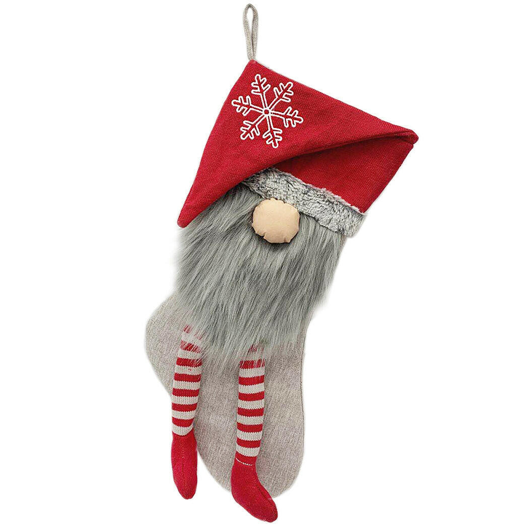 Red Gnome Christmas Stocking Stocking MON AMI