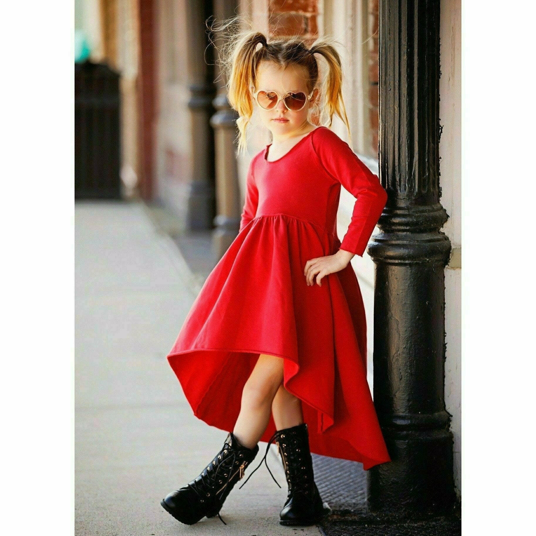 Organic Giselle Dress Long Sleeve Red Dresses Be Mi Los Angeles