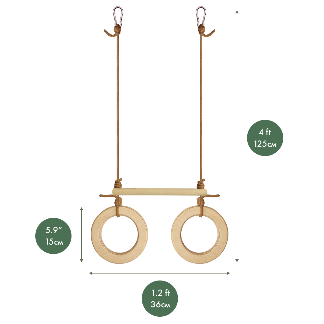 Trapeze swing bar with rings Single Swing Goodevas