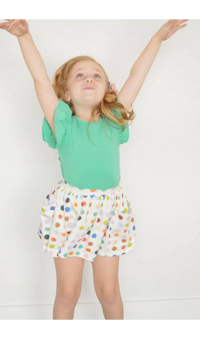 Pocket Skirt in Bold Dots Ollie Jay