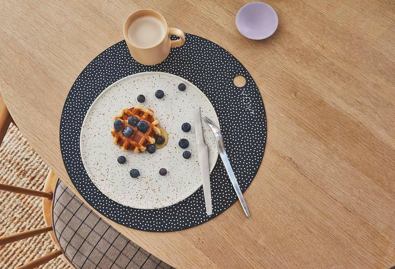 Placemat Dot - 2 Pcs/Pack - Dark Grey Feeding OYOY