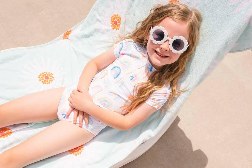 Zoey Swim in Watercolor Rainbow Ollie Jay