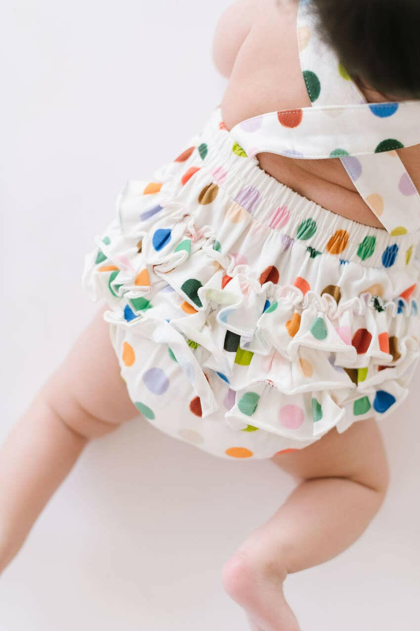 Isla Romper in Bold Dots romper Ollie Jay
