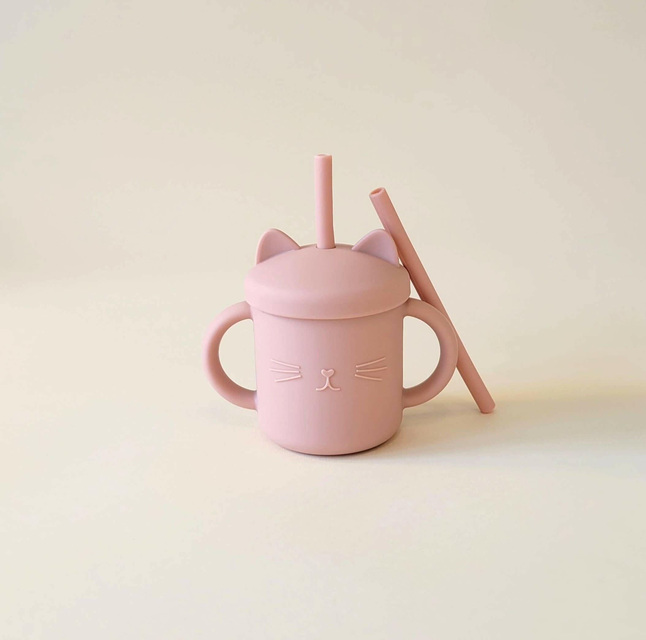 Meow Double Handle Straw Cup Minito & Co. Rosewater