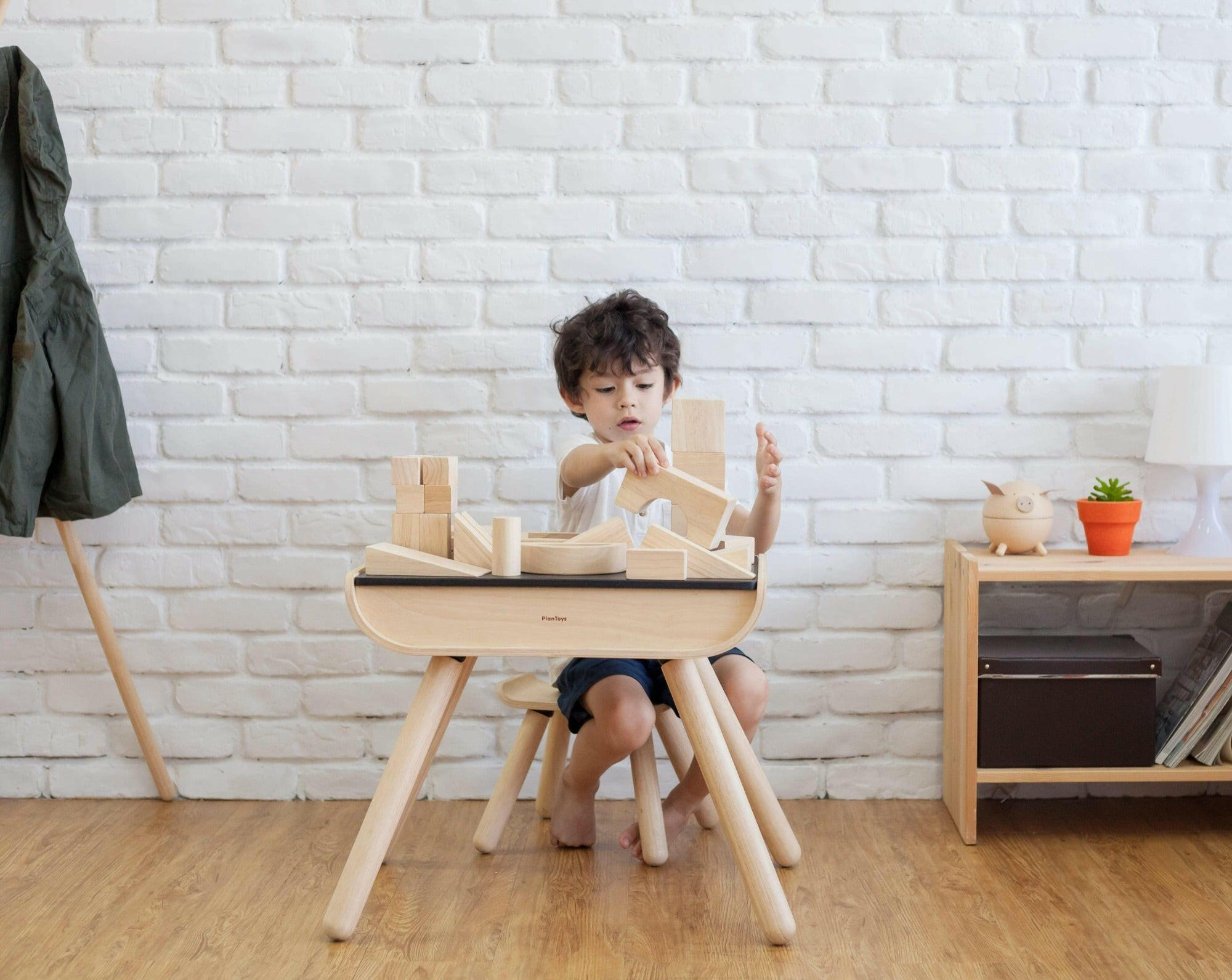 Natural Wooden Blocks 50pc Kids Toys PlanToys