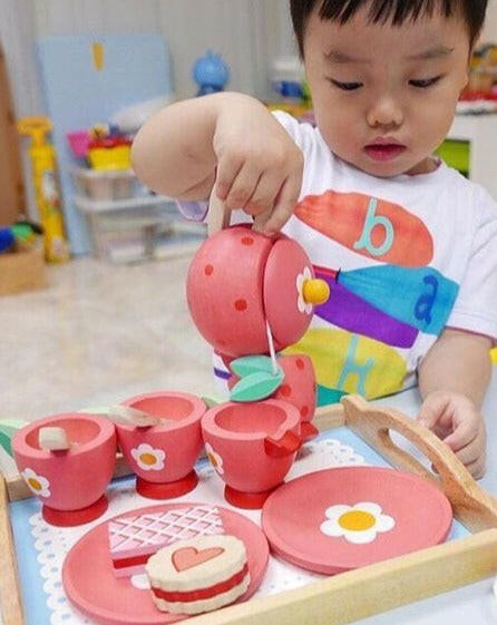 Tea Tray Set Wooden Toys Tender Leaf